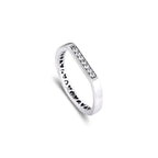 Logo Bar Stacking Ring 100% 925 Sterling Silver Jewelry Fashion Wedding Rings for Women Stackable Style Girls Ring Jewelry