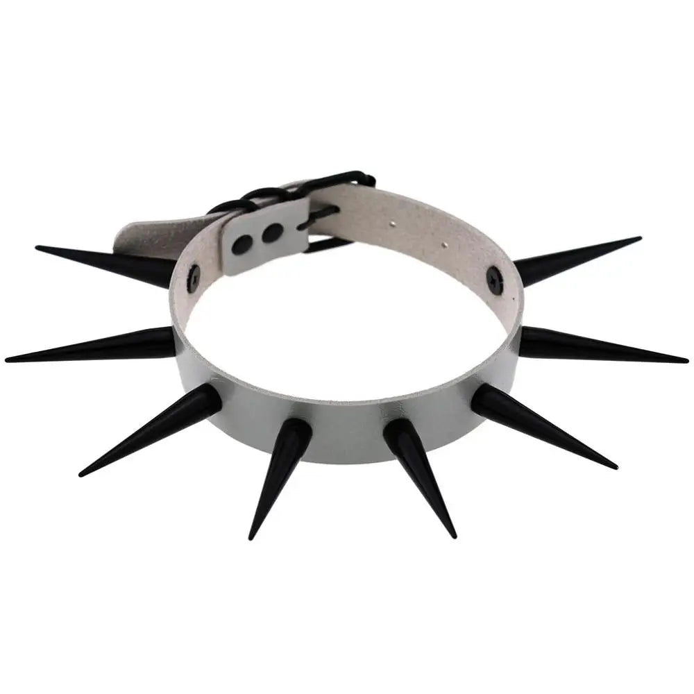 Big Long Spiked Choker Collar Cool  Punk  Necklace  For Women Men Metal Chocker Rave Festival Goth Costumes Jewelry