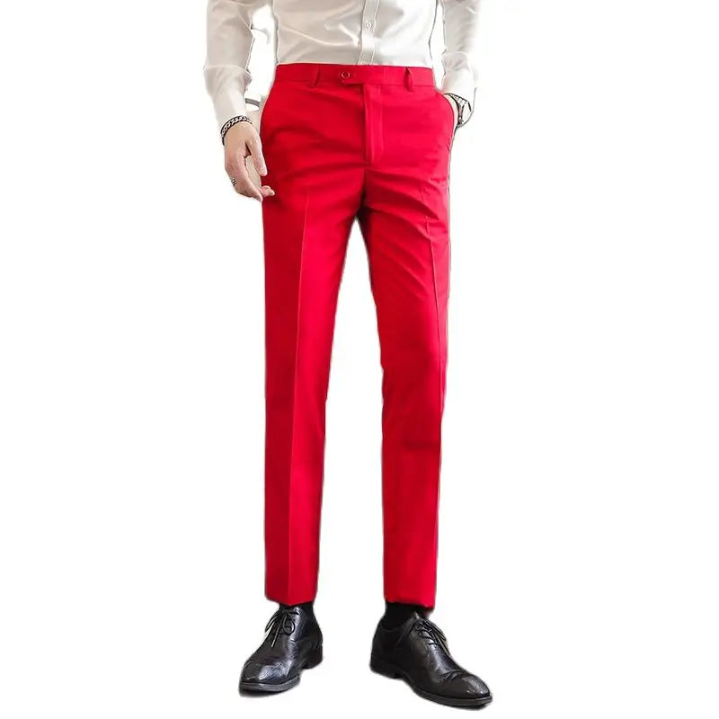 Men Formal Pants, 2025 New Elegant Man Office Work Pant, Casual Polyester Fiber Trousers Men 17 Colors Pantalones Hombre