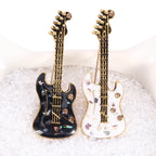 Guitar Shaped Brooches Enamel Apparel Accessory Musical Instruments Lapel Pin Club Badge Brooch