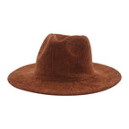 Fedoras Hat Winter Women Hats Felted Hats for Women Corduroy Autumn Winter Panama Winter Corduroy Hat Chapeau Femmechapeau Homme