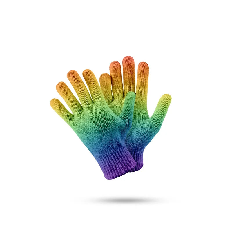 New Fashion Winter Outdoor Knitted Glove For Men Women Magic Rainbow Gloves Warm Touch Screen Fall Leisure Full Finger Gloves