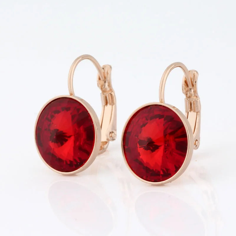 New Fashion Earrings Crystals Drop Earrings 12mm Round Earrings For Women Wedding Party Luxury Fine Jewelry Accessories
