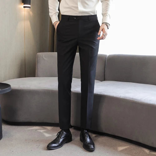 Men Formal Pants, 2025 New Elegant Man Office Work Pant, Casual Polyester Fiber Trousers Men 17 Colors Pantalones Hombre