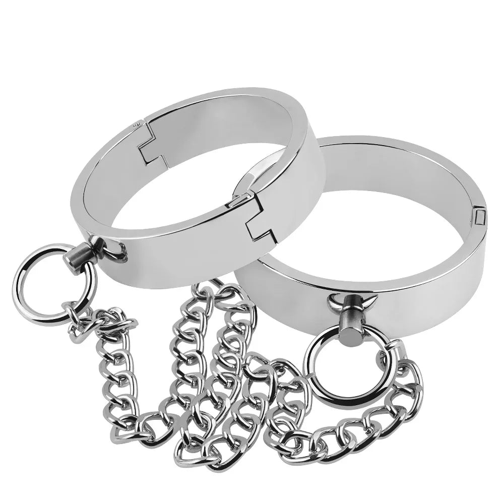 Erotic Metal Handcuffs BDSM Footcuffs Hand Restraint Cuffs Sex Bondage Slave Intimate Adult Games Sex Toys For Couple