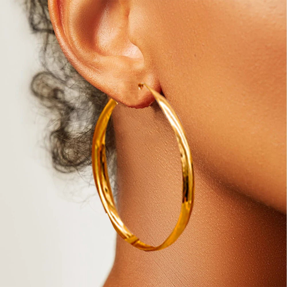Hoop Earring For Women Gold Color Stud Big Pendant dangle Drop  Earrings