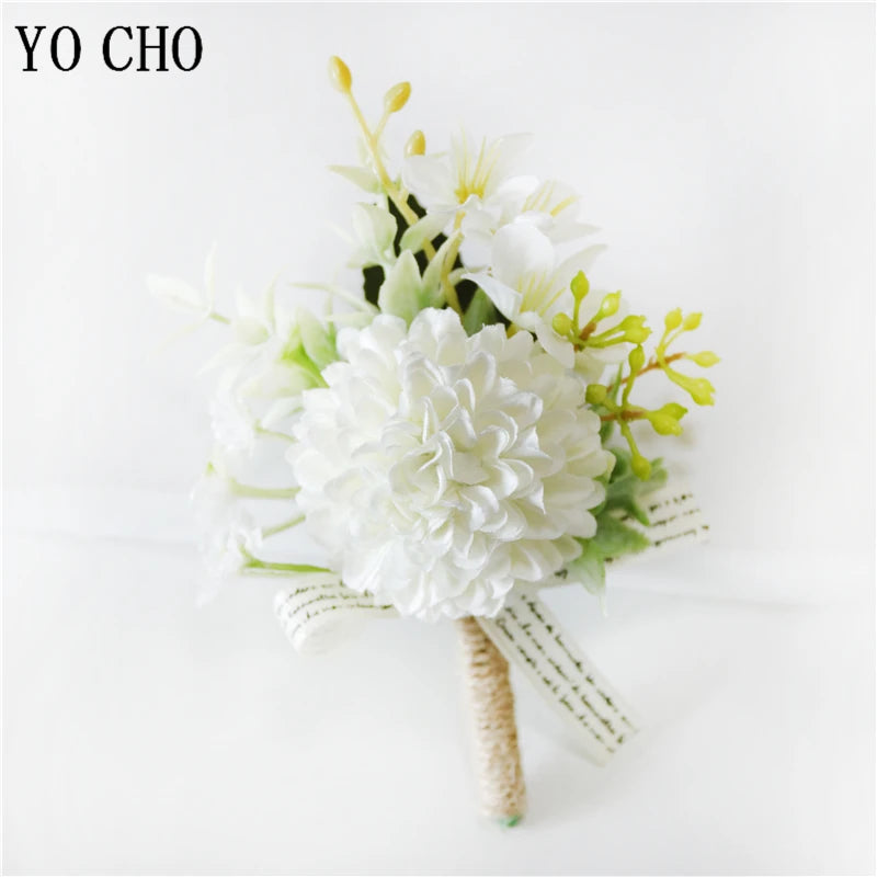 White Brooches Man Suit Shirt Collar Lapel Pin Brooch Pins Wedding Party Accessories Bridesmaid Bracelet Flowers Corsages Flower