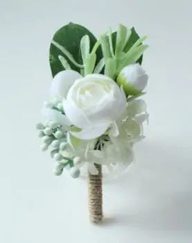 White Brooches Man Suit Shirt Collar Lapel Pin Brooch Pins Wedding Party Accessories Bridesmaid Bracelet Flowers Corsages Flower
