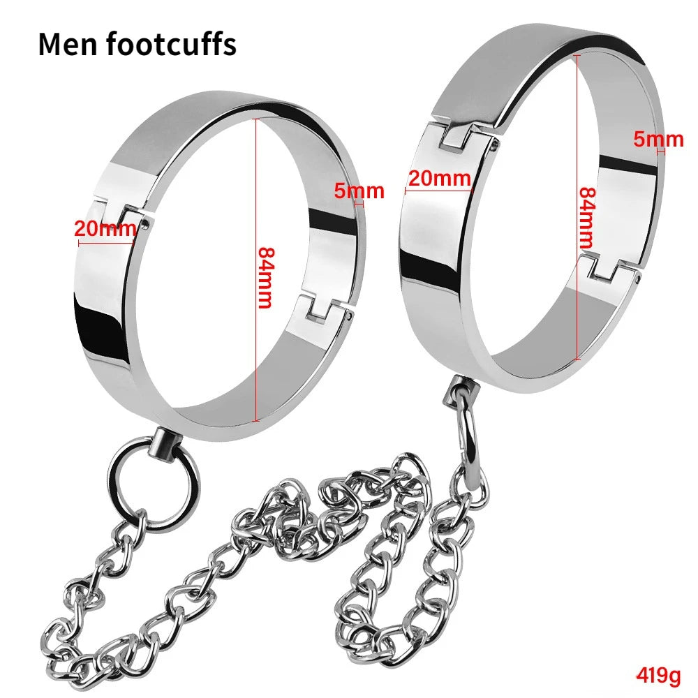 Erotic Metal Handcuffs BDSM Footcuffs Hand Restraint Cuffs Sex Bondage Slave Intimate Adult Games Sex Toys For Couple