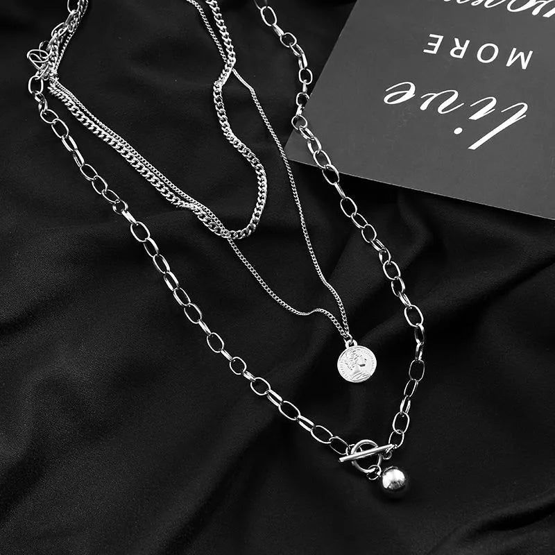 Layered Chain Necklace Neck Chains Lock Pendant Jewelry For Women Punk Choker Padlock Goth Jewelry Grunge Aesthetic Accessories
