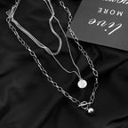 Layered Chain Necklace Neck Chains Lock Pendant Jewelry For Women Punk Choker Padlock Goth Jewelry Grunge Aesthetic Accessories