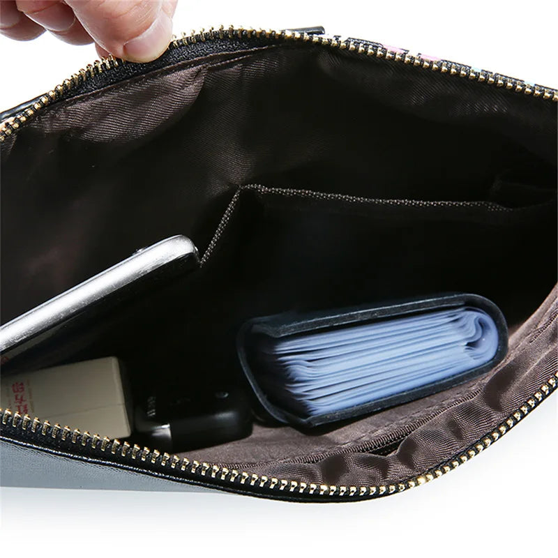 Animal Prints Clutches Men Leather Bags Envelope Clutch Male Bag Fashion Design Men's Clutch High Capacity Handbags Phone Bag