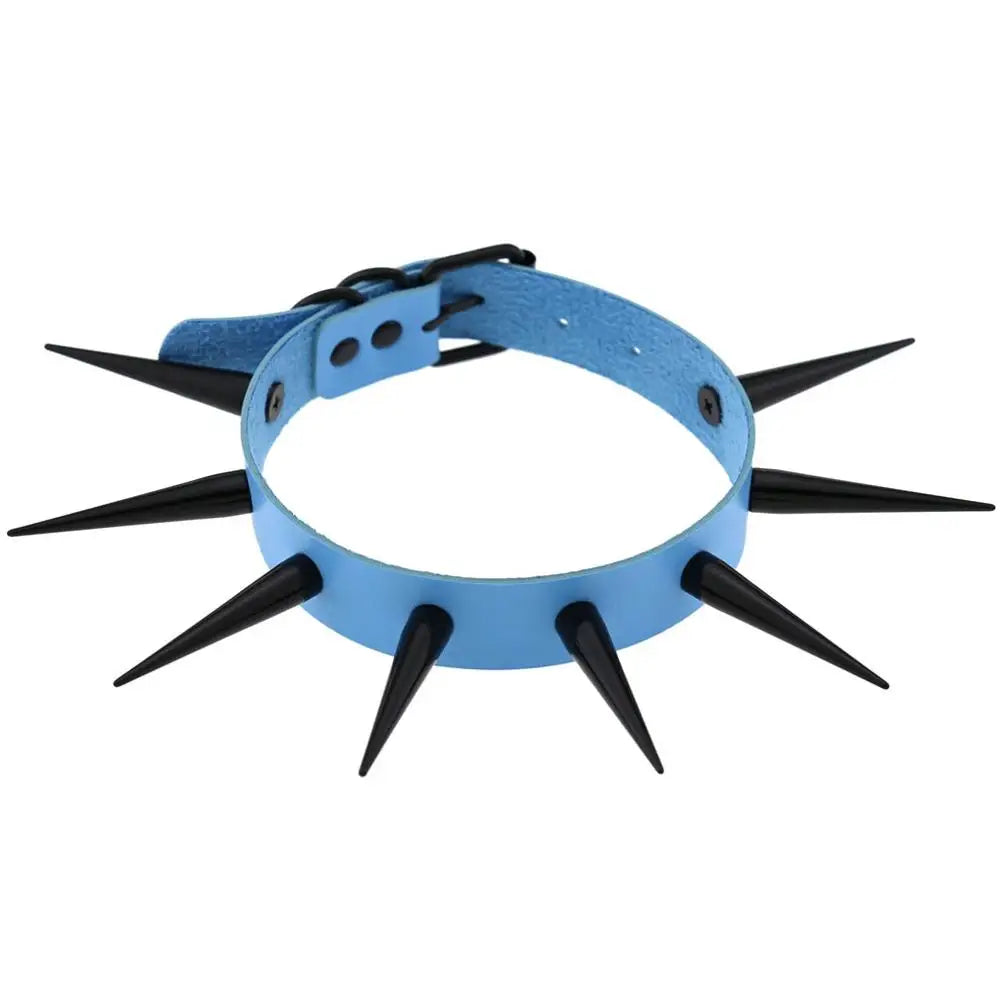 Big Long Spiked Choker Collar Cool  Punk  Necklace  For Women Men Metal Chocker Rave Festival Goth Costumes Jewelry