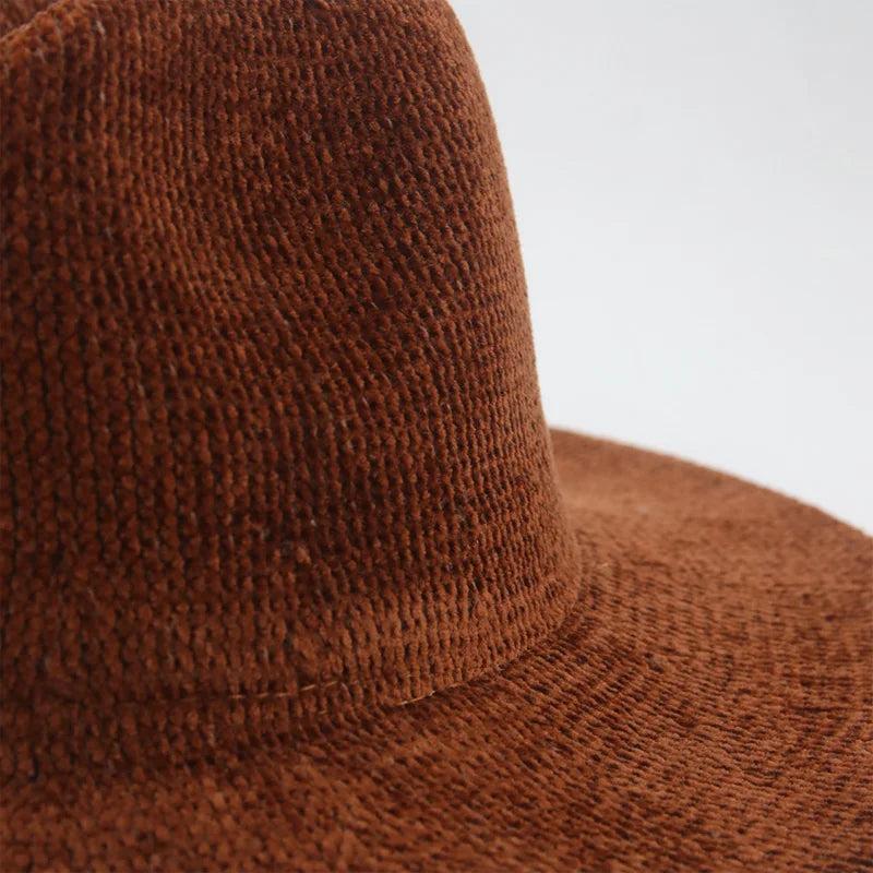 Fedoras Hat Winter Women Hats Felted Hats for Women Corduroy Autumn Winter Panama Winter Corduroy Hat Chapeau Femmechapeau Homme