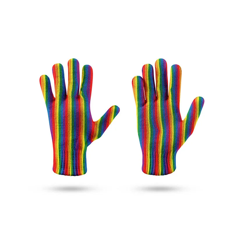 New Fashion Winter Outdoor Knitted Glove For Men Women Magic Rainbow Gloves Warm Touch Screen Fall Leisure Full Finger Gloves