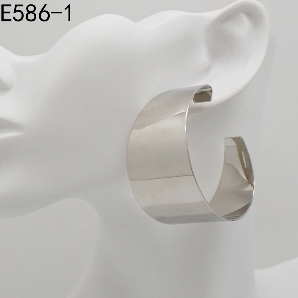 Hoop Earring For Women Gold Color Stud Big Pendant dangle Drop  Earrings