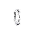 Logo Bar Stacking Ring 100% 925 Sterling Silver Jewelry Fashion Wedding Rings for Women Stackable Style Girls Ring Jewelry