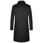 2025 Winter Wool Coat Men Fashion Long Wool Blends England Style Business Casual Trench Coat Men Solid Thick Wool Coats Jackets