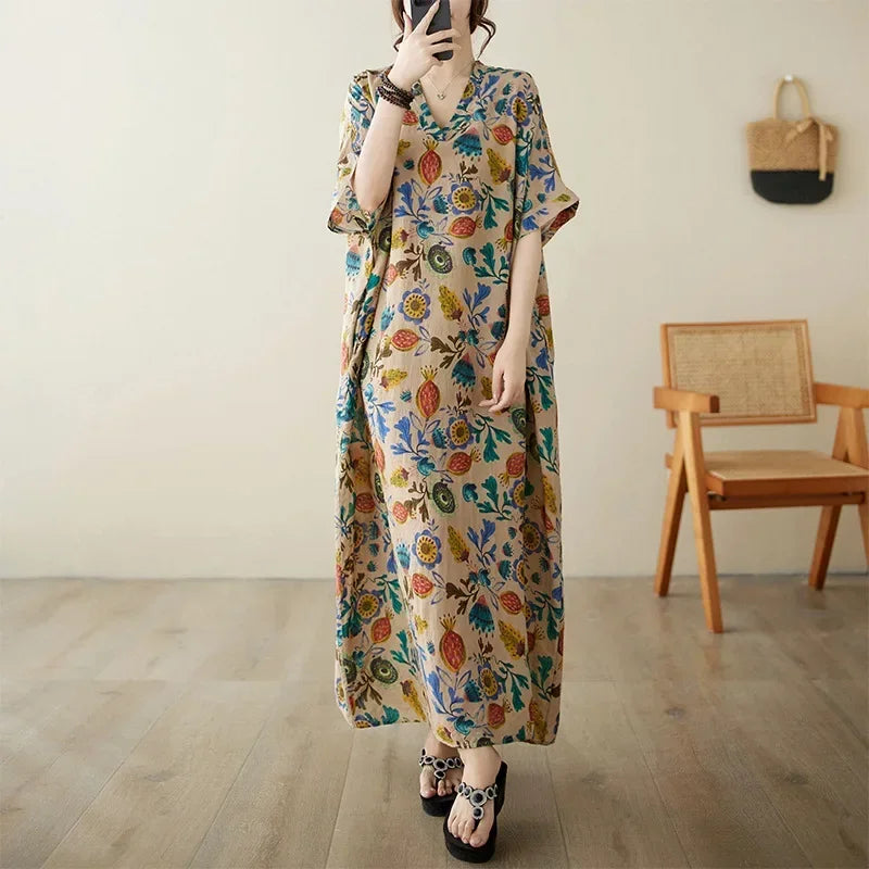 Summer Dress for Women Clothing Long Dress Fashion Clothes Cotton Vintage Harajuku Elegant Streetwear Maxi Beach Dresses