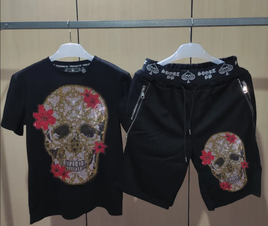 Mens Joggers Sets  Clothing Fashion designer  Tracksuit Men Short Sleeve Suit Men Casual