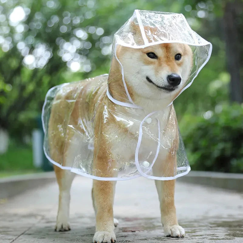 Pet Dog Puppy name-branded clothes Transparent Rainwear Raincoat Pet Hooded Waterproof Jacket Clothes Soft PVC Small Dogs Raincoat Puppy Rain Poncho