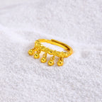Statement Ring Resize, Adjustable Small Bell Charms Women Openable Jewelry