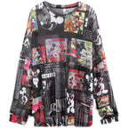 T-Shirts Women cartoon print Casual Trendy Elegant Sun-proof Sexy Ladies Tees Teens Sheer Tops Summer Beach Simple Cozy