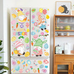 Easter Stickers for Window, Glass Door Stickers Easter Decorations, Bunny Stickers with Eggs Decals for Home Office Classroom