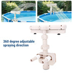Above Ground Pool Fountain with LED Lights 360 Degree Pool Waterfall Fountain for Outdoor Decor Relaxation