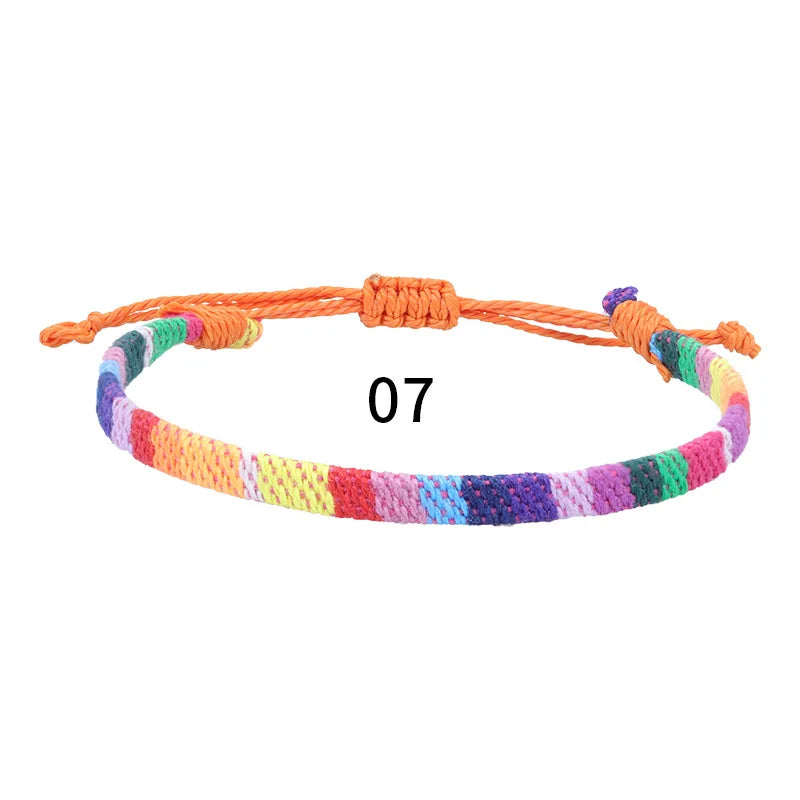Anklets For Women Woven Fabric Foot Leg Bracelet Men Handmade Rope Braid Knot Beach Barefoot Weave Ethnic Boho Adjustable Charm