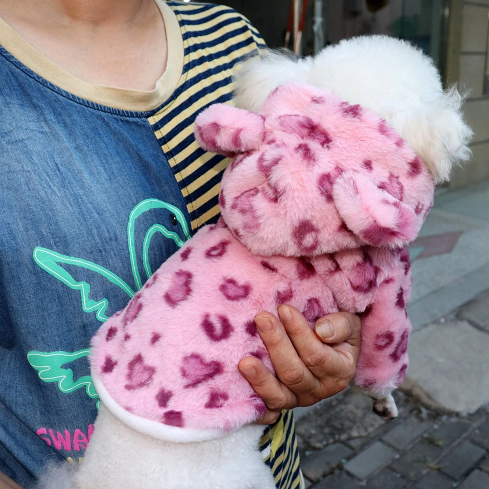 Pet Dog Fleece Hoodies Winter Warm Hooded Coat Puppy Dog Jacket Clothes for Small Medium Dog Chihuahua Clothing For Cold Weather