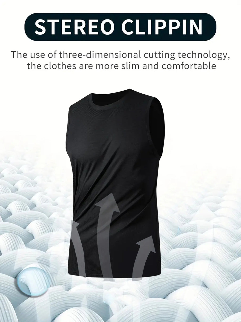 Men's Sports Vest Black 1-Piece Breathable Round Neck Slightly Elastic Fabric Pure Color Suitable for Spring, Summer and Autum R