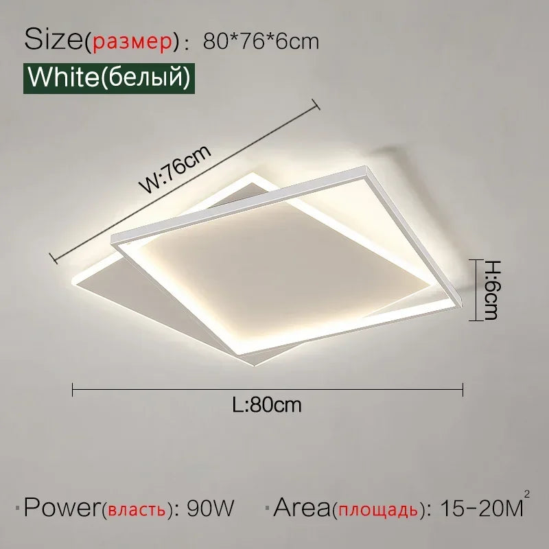Bedroom Light Modern Minimalist Art Designer Suction Top High-end European Light Luxury Creative Ultra-thin Square Room Light