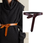 Designer Belts For Women High Quality Knot Soft Leather Long Waistband Female Waist Dress Coat Corset Wide Belt