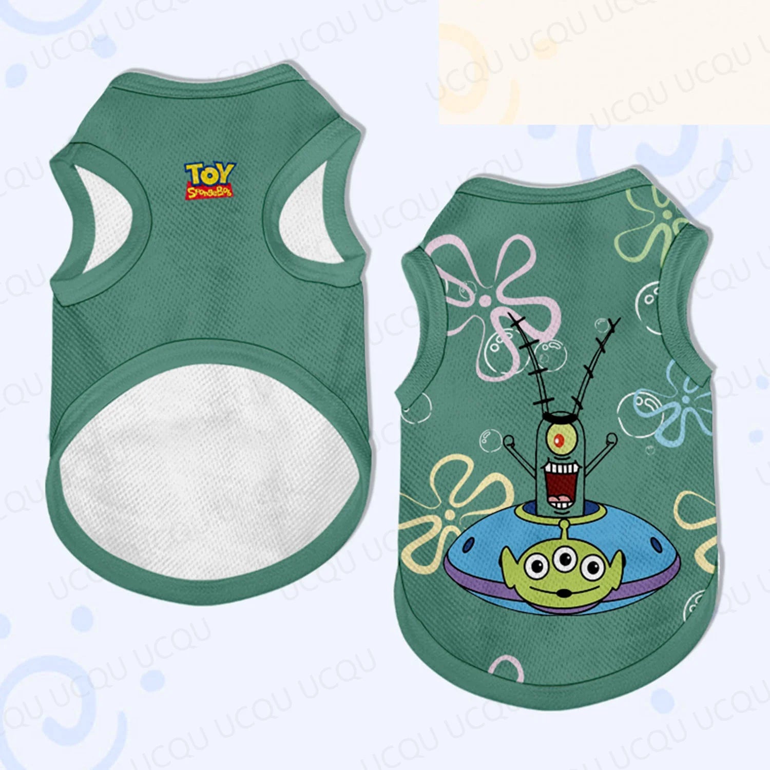 name-branded clothes SpongeBob x Toy Story Pet Vest – Cartoon Co-Branded Dog & Cat Clothes, Breathable Sleeveless Outfit, Oversized for All Sizes