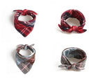 Dog and Cat Bandanas Plaid Cotton Bandanas Washable Puppy Triangular Bibs Handkerchief Boy Girl Scarfs for Pet Birthday Kerchief