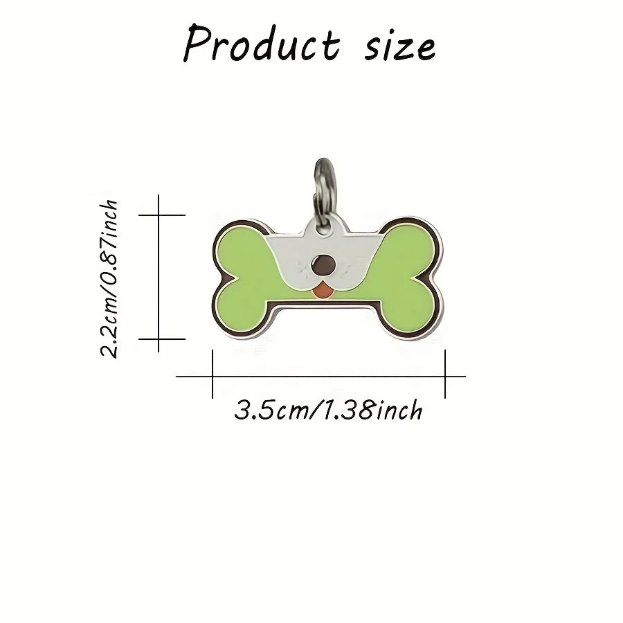 Custom Tags Custom Engraved Pet ID Tags, Personalized with Name, Birthday, Phone, Address - Durable Zinc Alloy Bone-Shaped Collar Pendant -