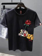 Man Tee Shirts Embroidery T Shirt For Men Heather Funny Rock Top Watercolor Katoen Hot Cheap Clothes And Young On Sale Trend