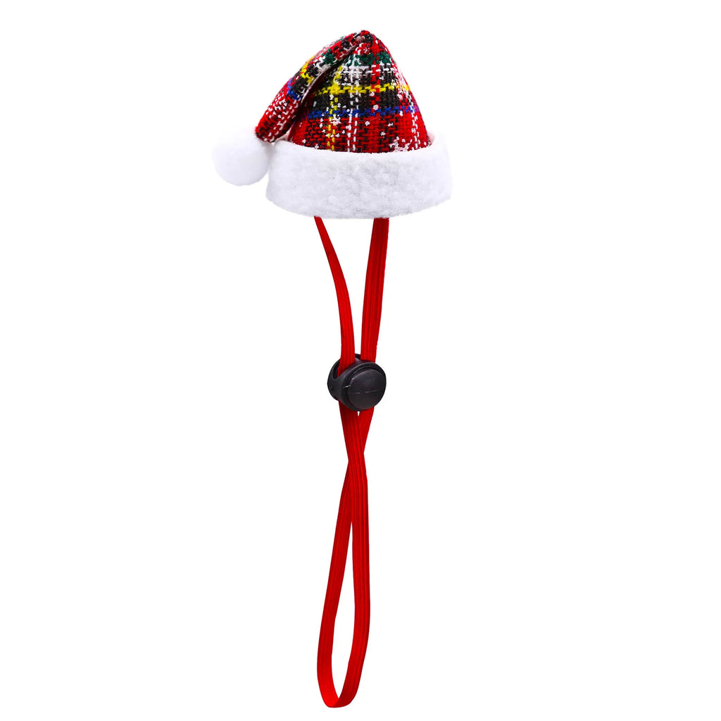 Pet Hats Christmas Party Adjustable Dog Hat Classic Plaid Pet Cap For Dogs and Cats Pet Dog Grooming Accessories