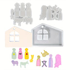 Easter Prayer Activities Ornament Silicone Mold DIY Human Sheep Holy Fire Cement Gypsum Plaster Mould Craft Art Epoxy Resin Mold