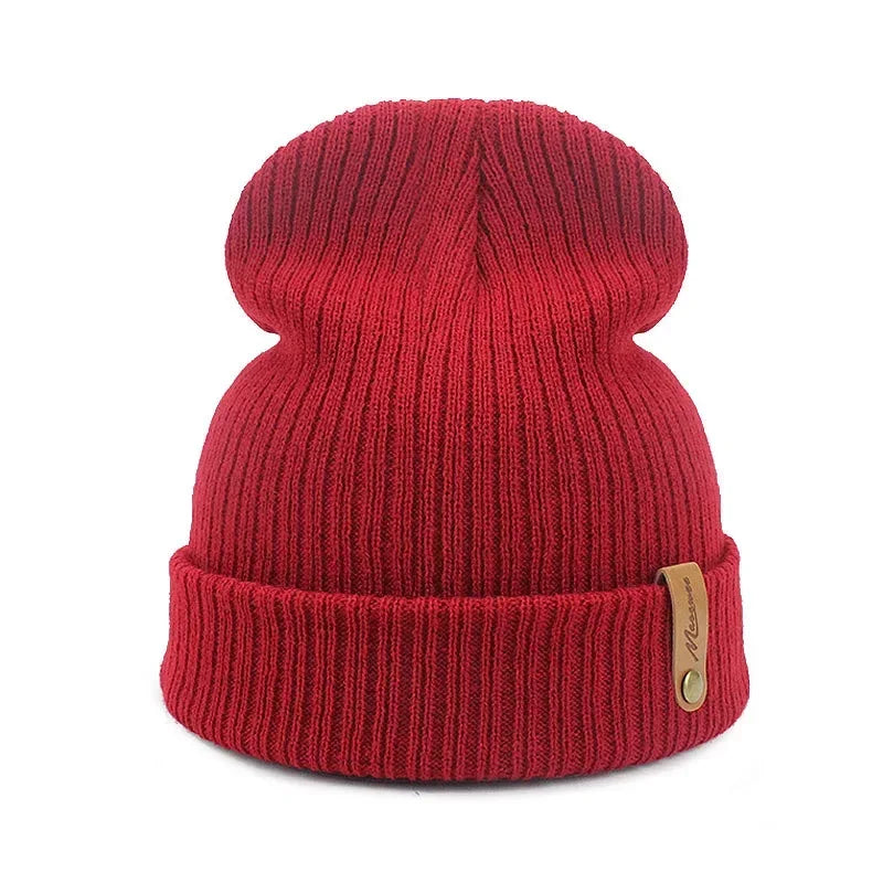 Knitted Hats for Men Women, Skullies Caps, Warmer Bonnet, Casual Cap, Monochromatic, Male and Female, Winter