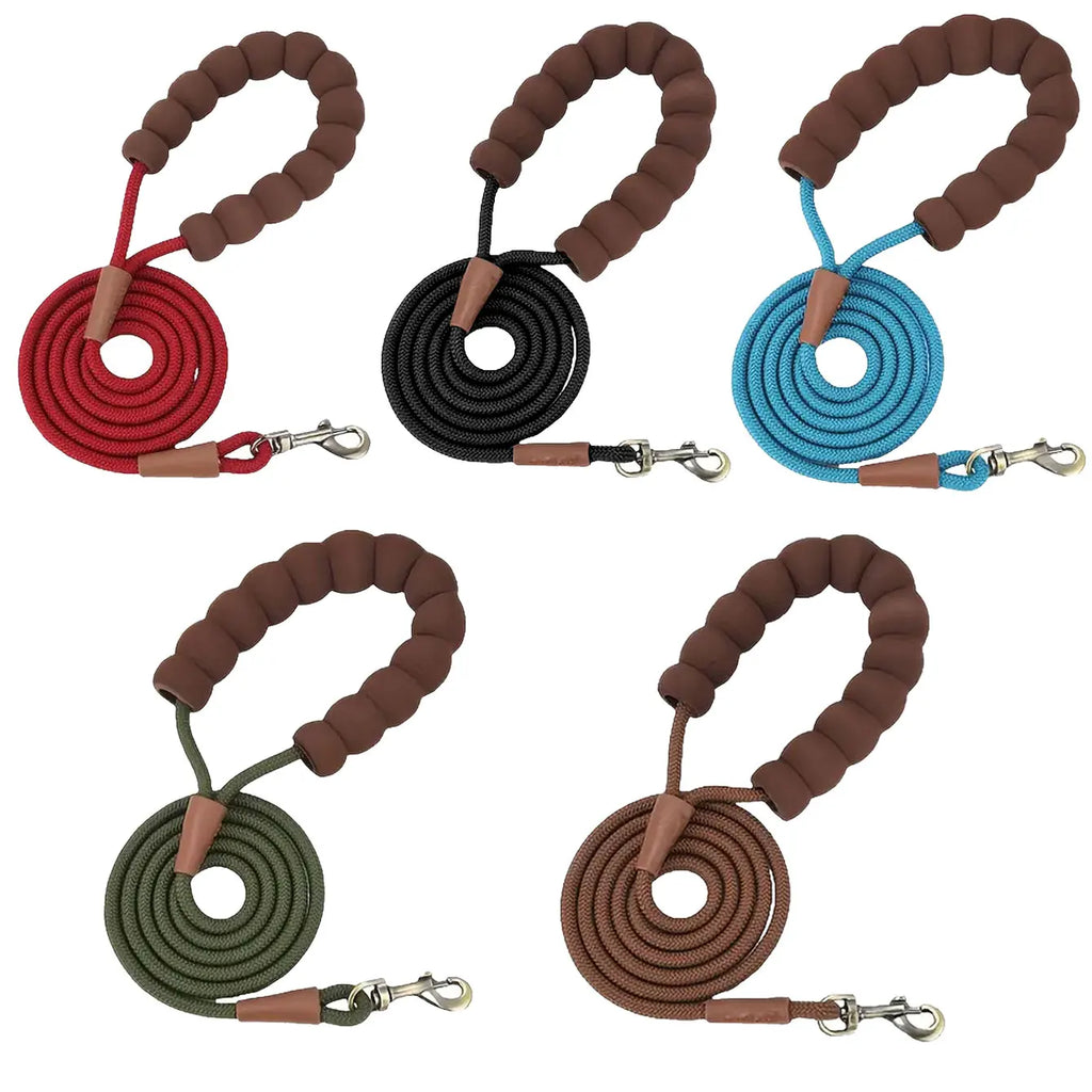LL039--pet dog leash, 1.5-meter high density rope, soft handle, alloy buckle. Pet Leash