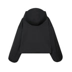 Women's Coat 2025 Autumn New Style Black Long Sleeve Hooded Waterproof Windproof Simple Jacket Casual Fashion Versatile