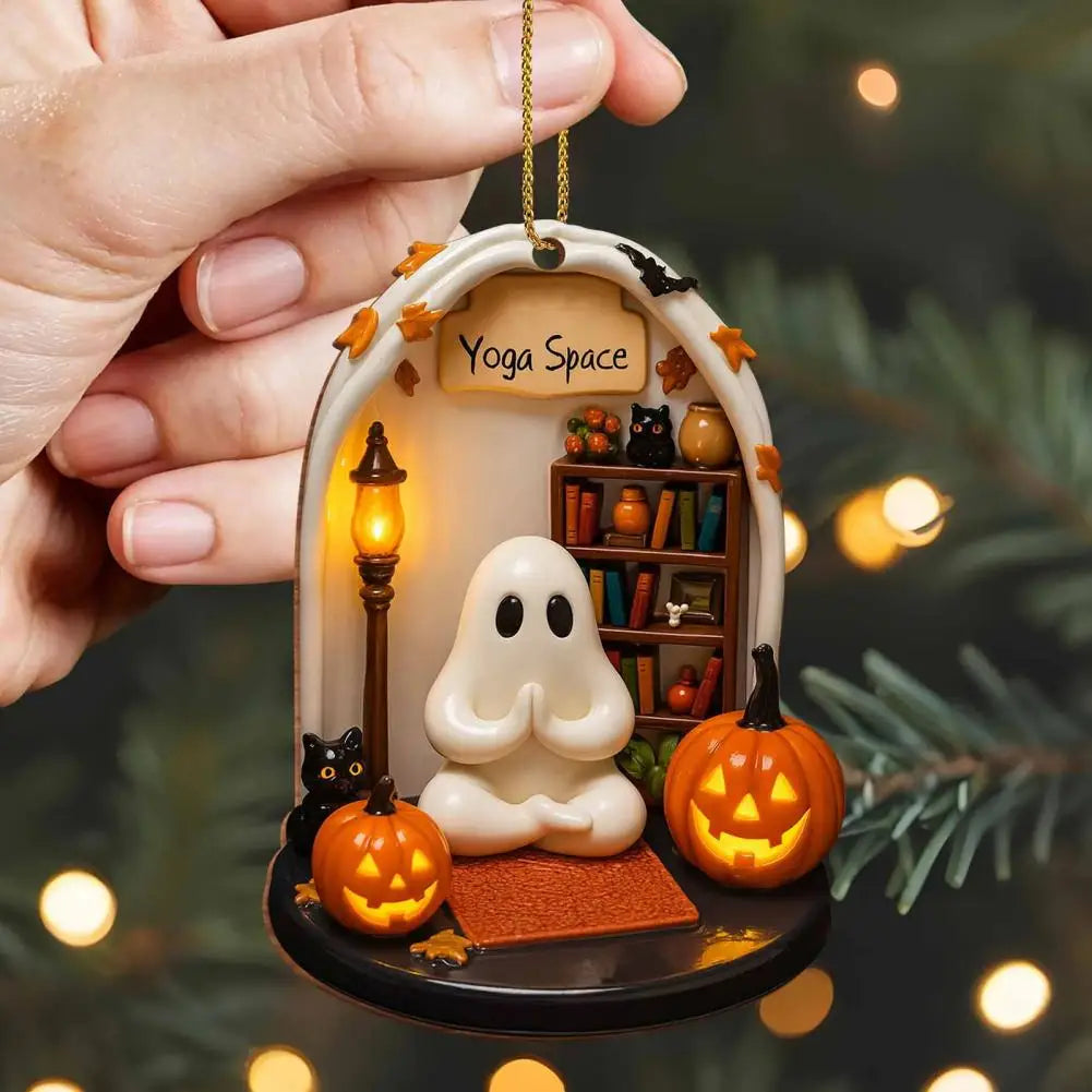 Adorable Halloween Decorations Ghost Scene Decor Spooky Halloween Ghost Ornaments for Indoor Home Decor Acrylic for Reading