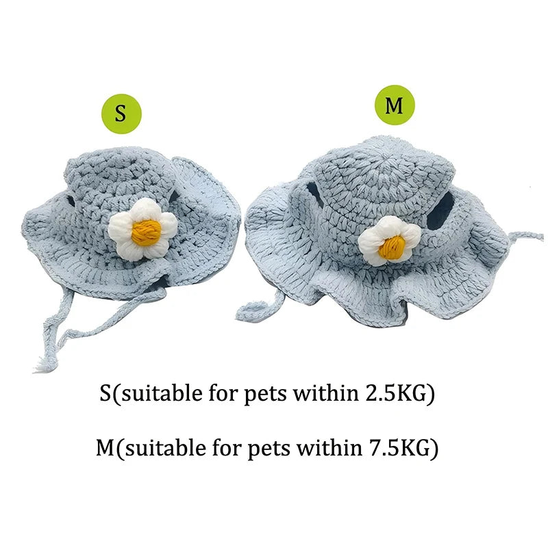 Pet Hats Hand-made Cat Hat Elastic Woven Cap  Puppy Kitten Headwear Knitted Hat Party Photo Shoot Props Decoration Cat Accessorie