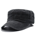 Men Thicker Denim  Flat Top Hat Solid Caps for Women Male Washed Caps Adjustable Flat Hats Unisex Cotton Sun Hat Wholesale
