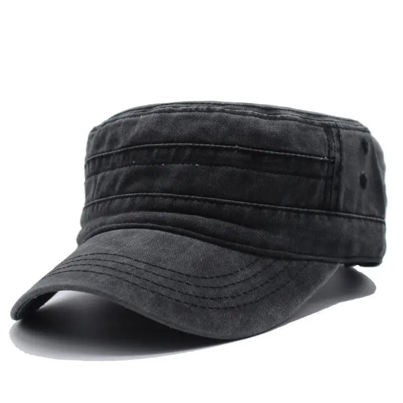 Men Thicker Denim  Flat Top Hat Solid Caps for Women Male Washed Caps Adjustable Flat Hats Unisex Cotton Sun Hat Wholesale