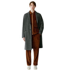 Double-sided Wool Autumn Winter Men's Coat Dark Grey Loose Plus Size Fat 150KG 4XL Coat Outdoor Cold and Warm Quality Men's Wear