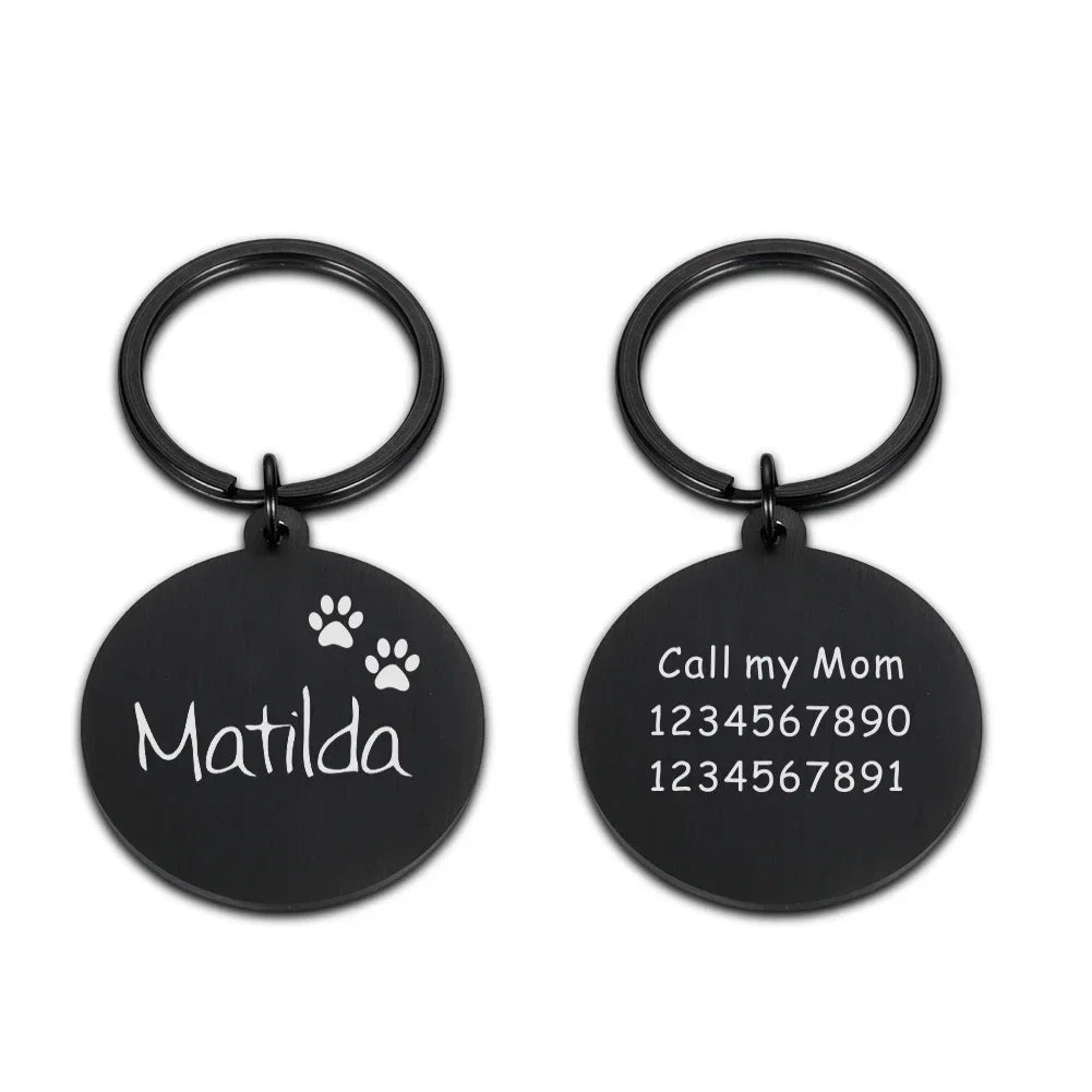 Custom Tags Personalized Cat Puppy ID Tag Free Engraved Pet Dog ID Tag Pet Dog Collar Accessories Custom Dogs Anti-lost Name Tags Pendant