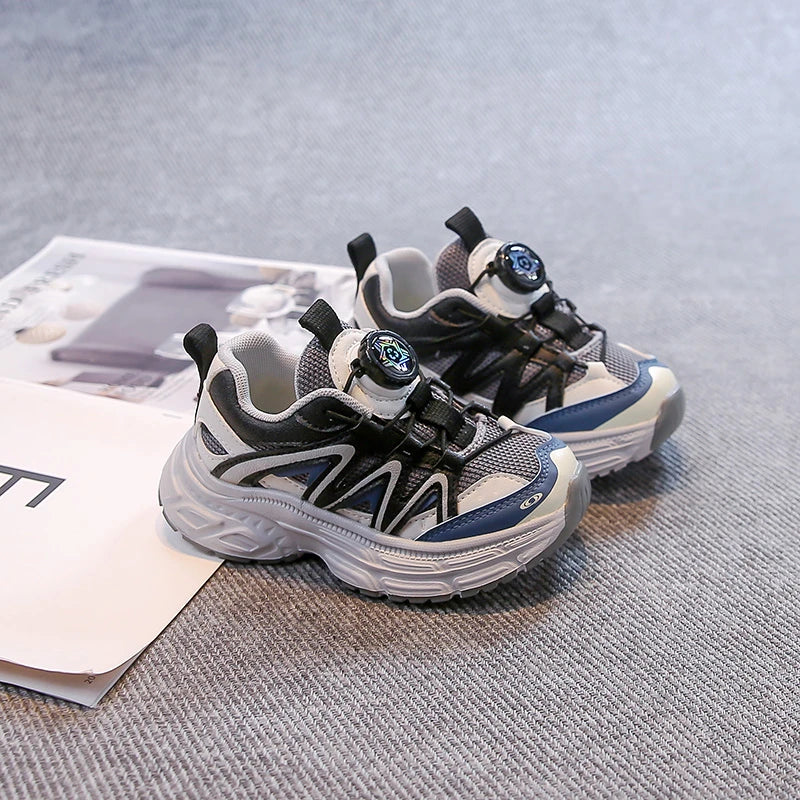 Children Sports Shoes Handsome Boys Girls Casual Sneakers Thick Soft Sole 2025 Autumn Students Running Shoes Breathable Non-slip Children Shoes